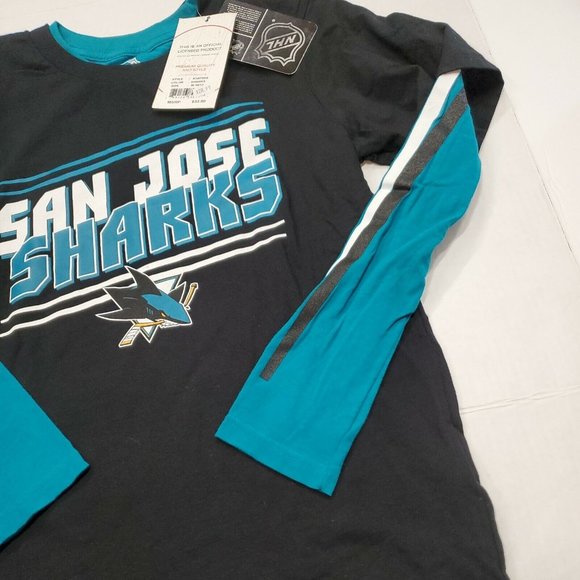 NWT San Jose Sharks Hockey NHL Long Sleeve Shirt Youth Medium New With Tags - Picture 5 of 7